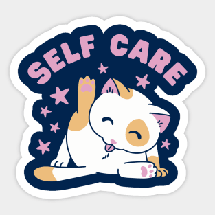 Self Care Funny Cat Sticker